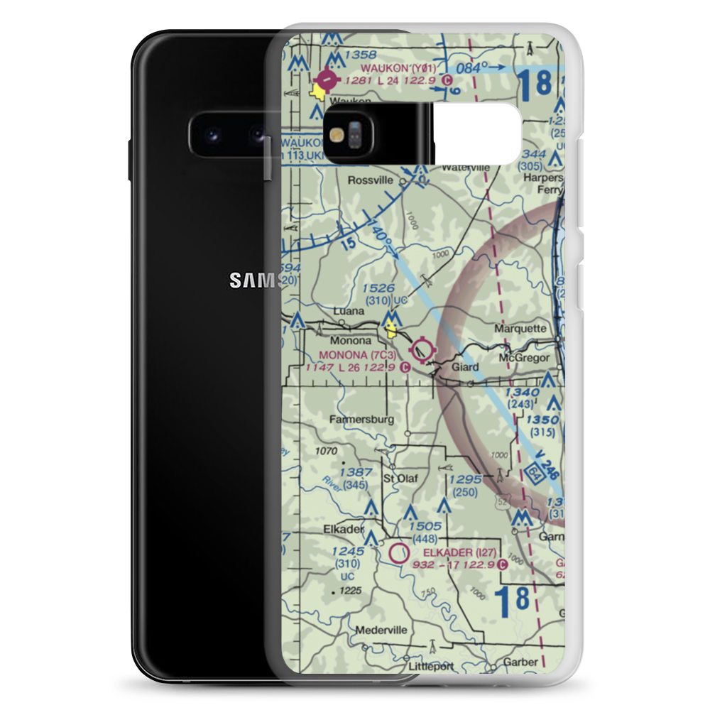 Monona Municipal Airport (7C3) VFR Sectional Samsung Case Samsung Galaxy S10+ model shown