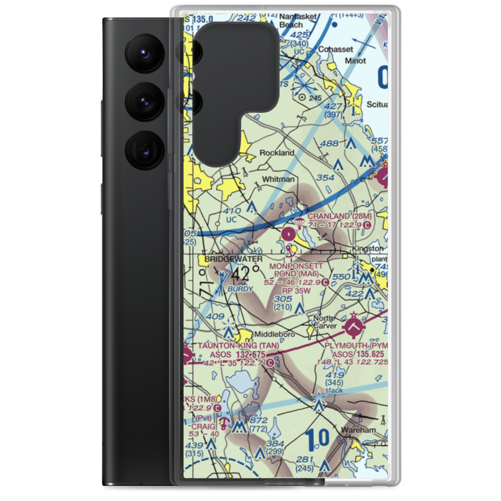 Monponsett Pond Seaplane Base (MA6) VFR Sectional Samsung Case Samsung Galaxy S22 Ultra model shown