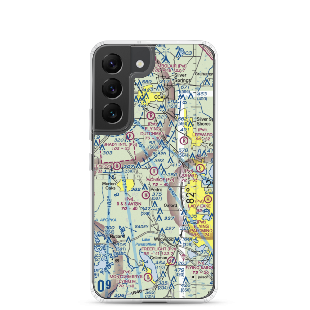 Monroe Airpark (2FA2) VFR Sectional Samsung Case Samsung Galaxy S22 model shown