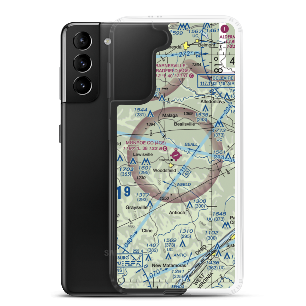 Monroe County Airport (4G5) VFR Sectional Samsung Case Samsung Galaxy S21 Plus model shown