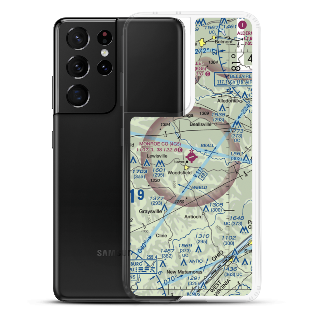 Monroe County Airport (4G5) VFR Sectional Samsung Case Samsung Galaxy S21 Ultra model shown