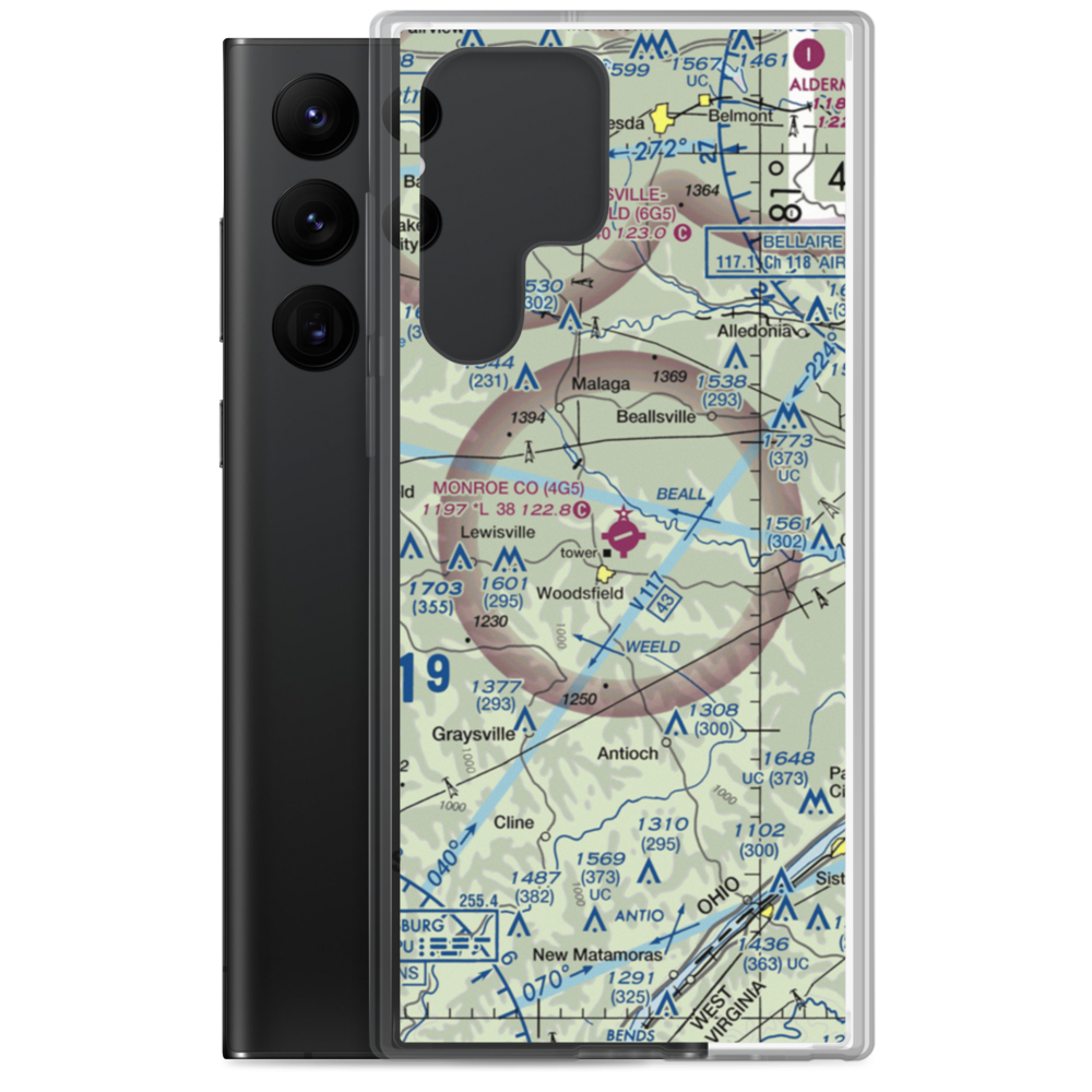 Monroe County Airport (4G5) VFR Sectional Samsung Case Samsung Galaxy S22 Ultra model shown