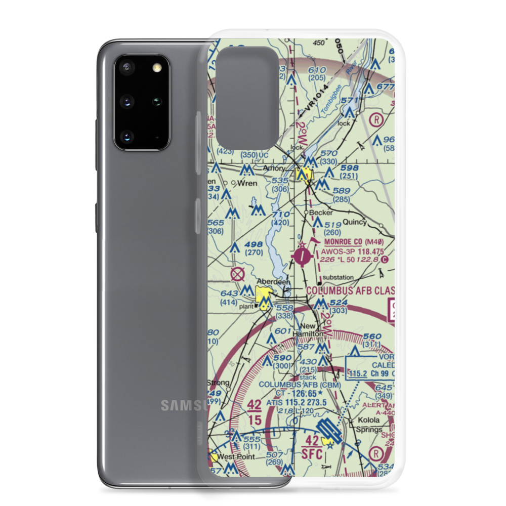 Monroe County Airport (M40) VFR Sectional Samsung Case Samsung Galaxy S20 Plus model shown