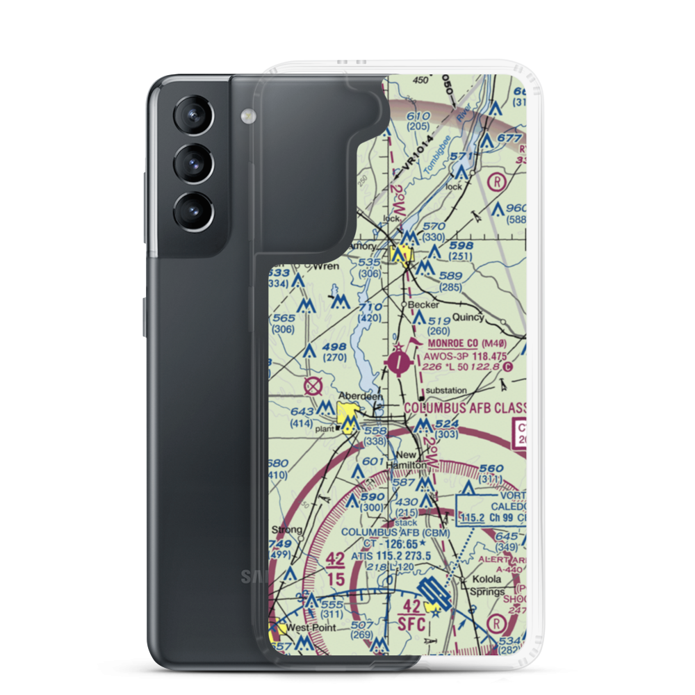 Monroe County Airport (M40) VFR Sectional Samsung Case Samsung Galaxy S21 model shown