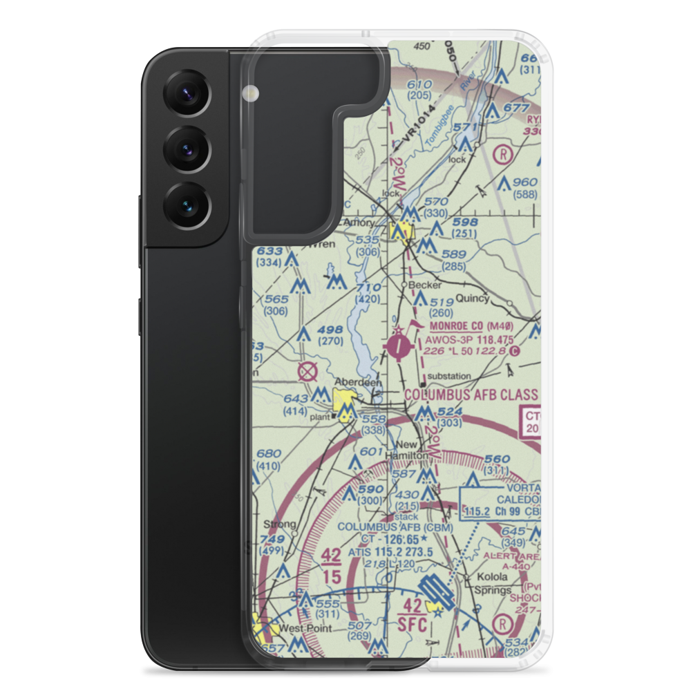 Monroe County Airport (M40) VFR Sectional Samsung Case Samsung Galaxy S22 Plus model shown