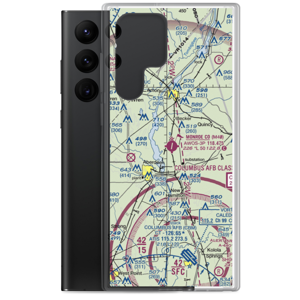 Monroe County Airport (M40) VFR Sectional Samsung Case Samsung Galaxy S22 Ultra model shown