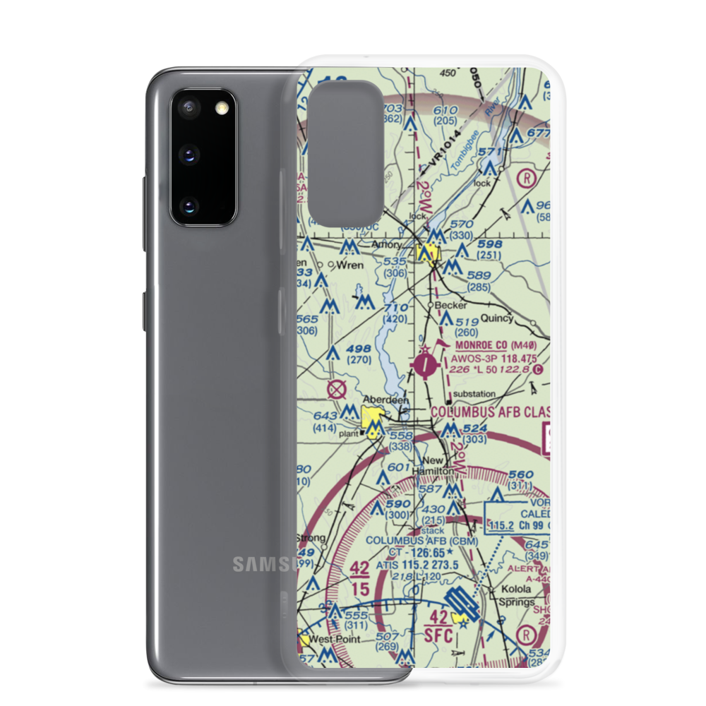 Monroe County Airport (M40) VFR Sectional Samsung Case Samsung Galaxy S20 model shown