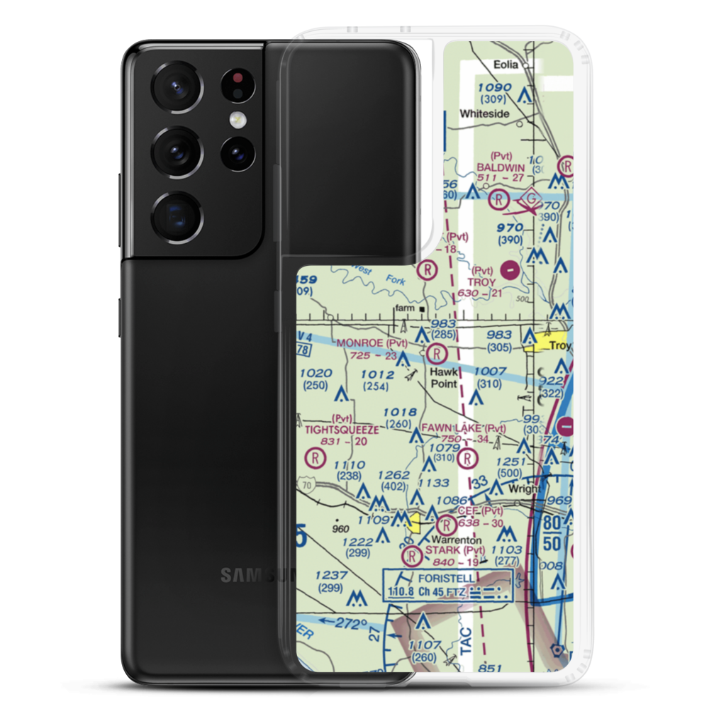 Monroe Field (2MU9) VFR Sectional Samsung Case Samsung Galaxy S21 Ultra model shown