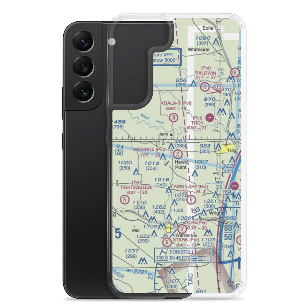 Monroe Field (2MU9) VFR Sectional Samsung Case Samsung Galaxy S22 Plus model shown