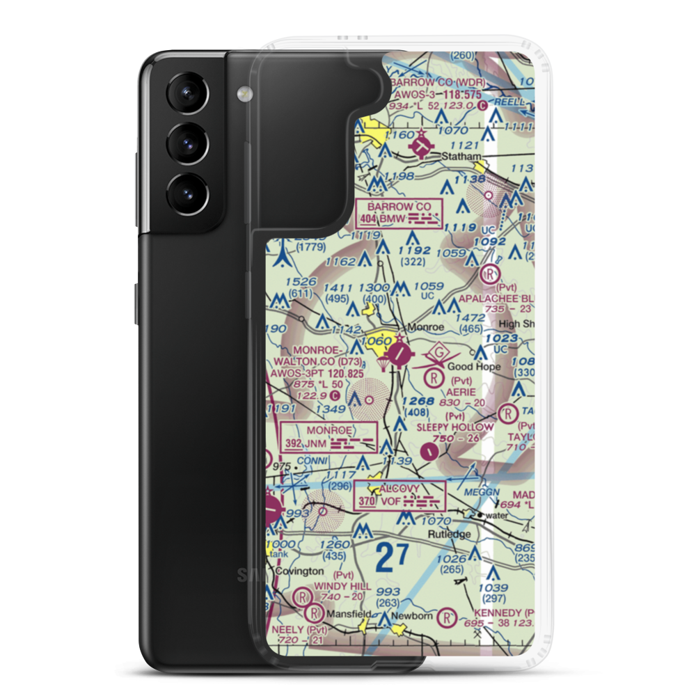 Monroe Walton County Airport (D73) VFR Sectional Samsung Case Samsung Galaxy S21 Plus model shown