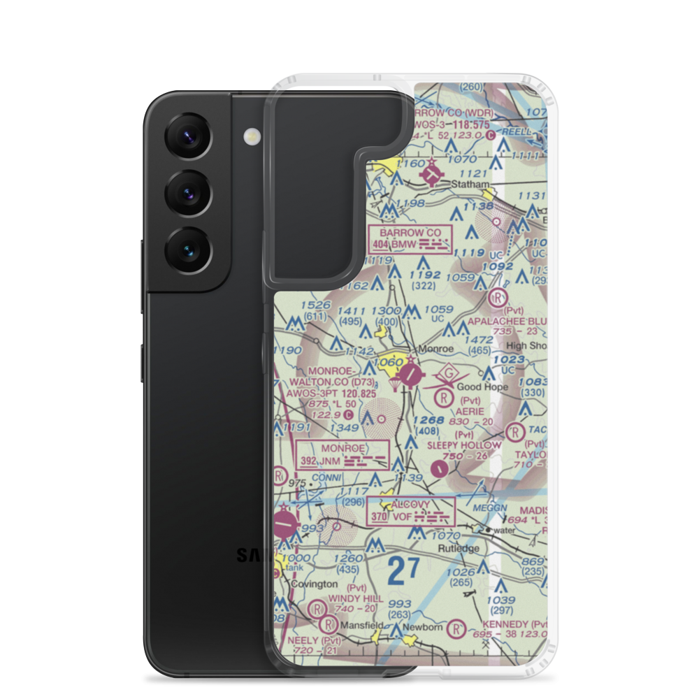 Monroe Walton County Airport (D73) VFR Sectional Samsung Case Samsung Galaxy S22 model shown