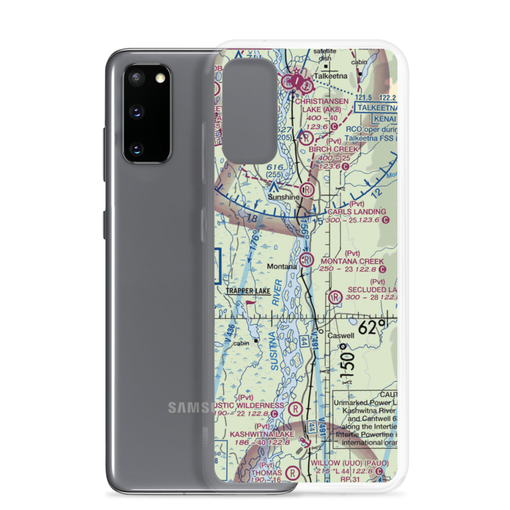 Montana Creek Airport (21AK) VFR Sectional Samsung Case Samsung Galaxy S20 model shown