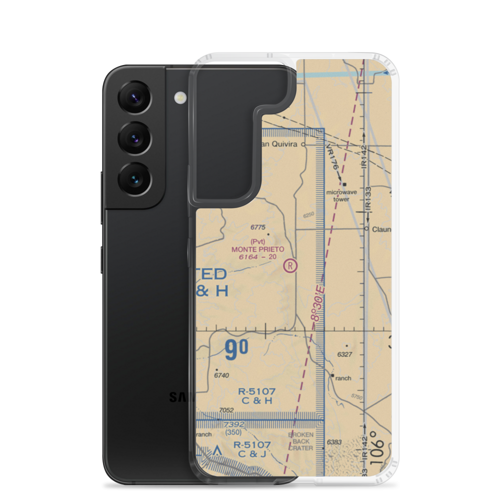 Monte Prieto Ranch Airport (57NM) VFR Sectional Samsung Case Samsung Galaxy S22 model shown