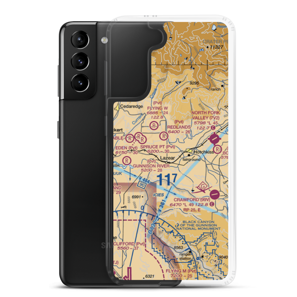 Montemadeira Ii Airport (CD97) VFR Sectional Samsung Case Samsung Galaxy S21 Plus model shown
