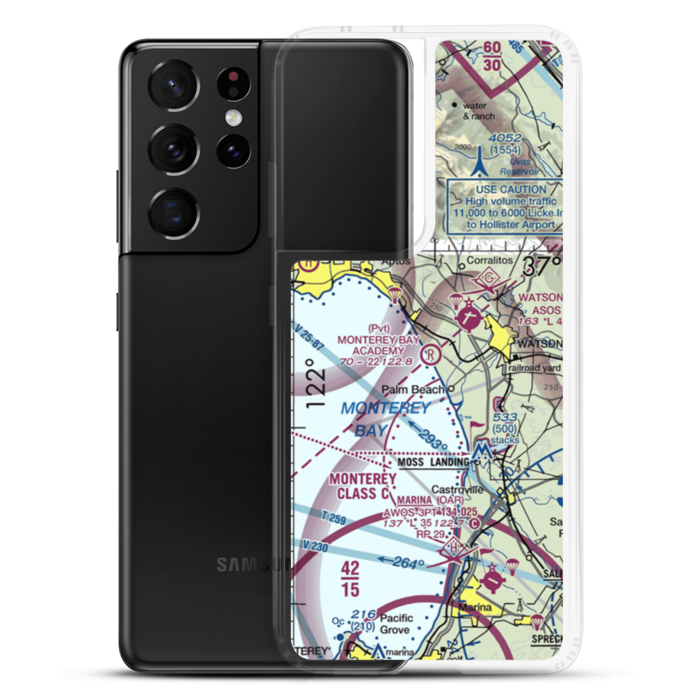 Monterey Bay Academy Airport (CA66) VFR Sectional Samsung Case Samsung Galaxy S21 Ultra model shown