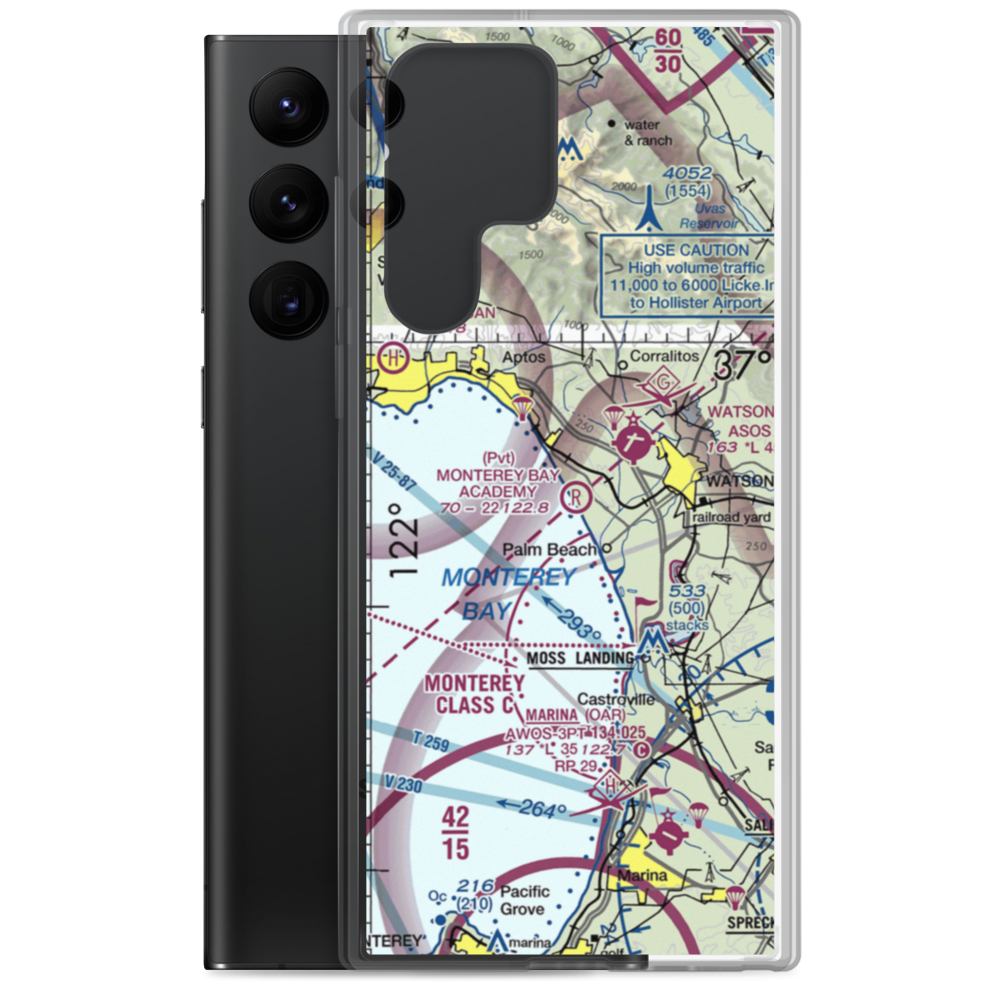 Monterey Bay Academy Airport (CA66) VFR Sectional Samsung Case Samsung Galaxy S22 Ultra model shown