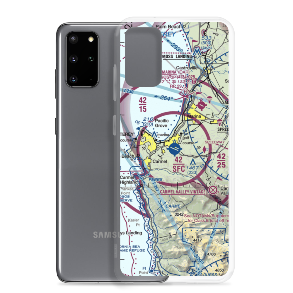 Monterey Peninsula Airport (MRY) VFR Sectional Samsung Case Samsung Galaxy S20 Plus model shown