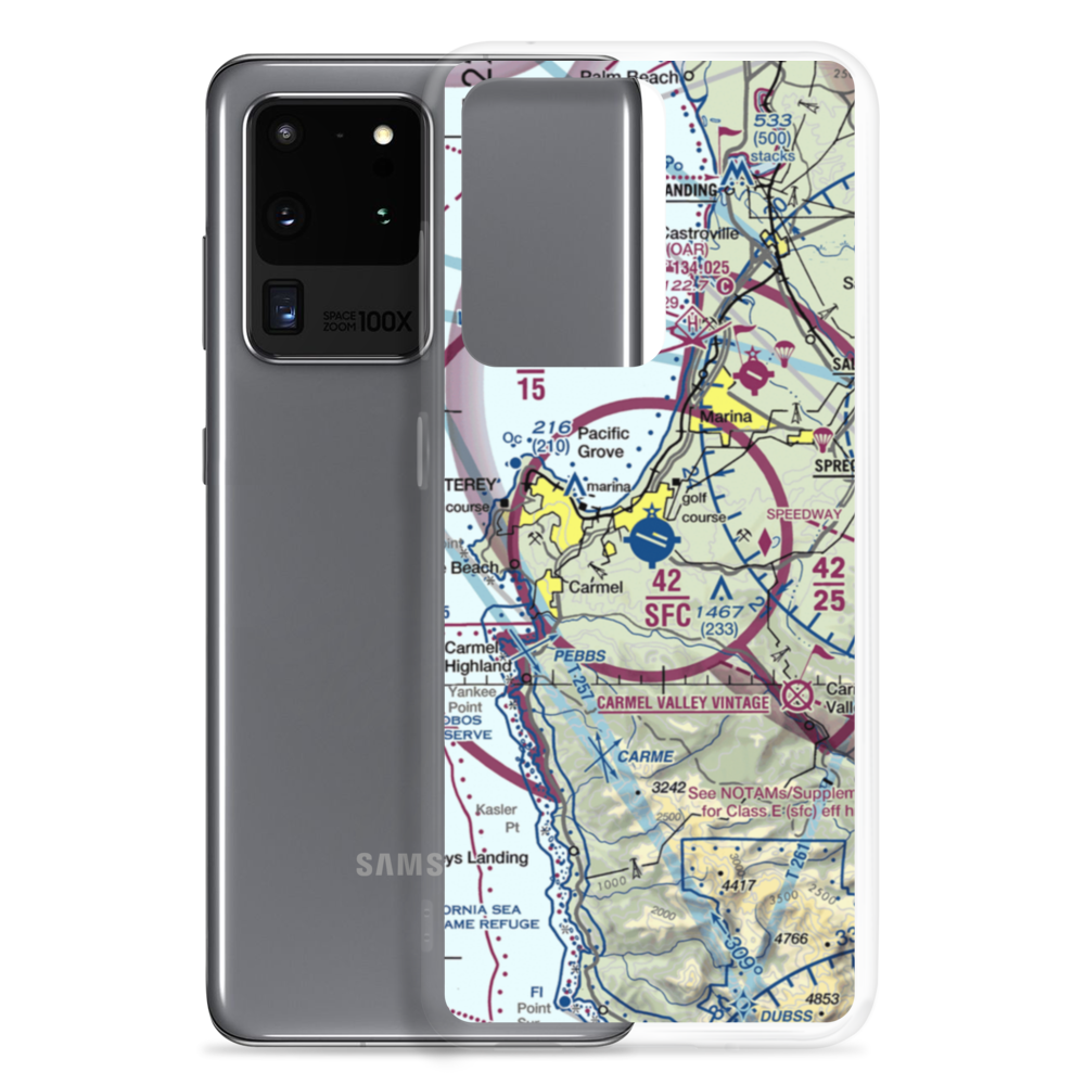 Monterey Peninsula Airport (MRY) VFR Sectional Samsung Case Samsung Galaxy S20 Ultra model shown