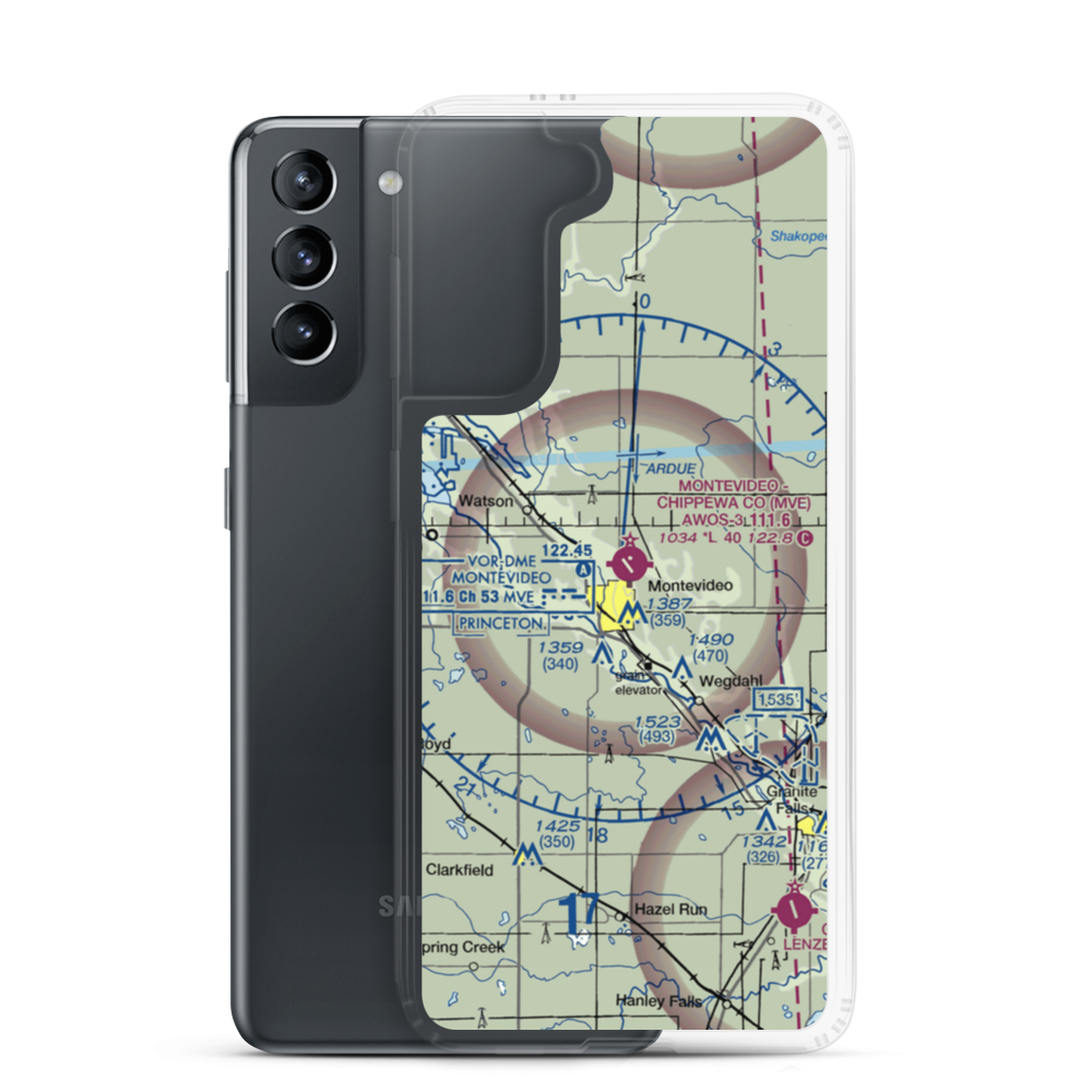 Montevideo Chippewa County Airport (MVE) VFR Sectional Samsung Case Samsung Galaxy S21 model shown