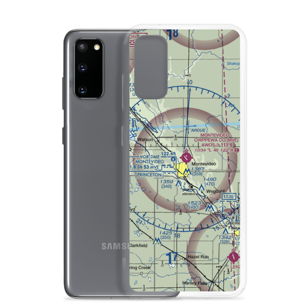 Montevideo Chippewa County Airport (MVE) VFR Sectional Samsung Case Samsung Galaxy S20 model shown