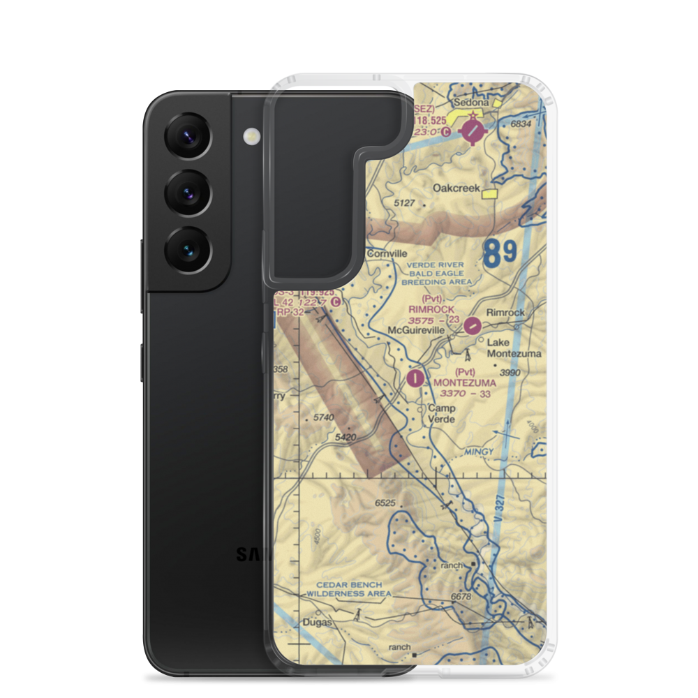 Montezuma Airport (19AZ) VFR Sectional Samsung Case Samsung Galaxy S22 model shown