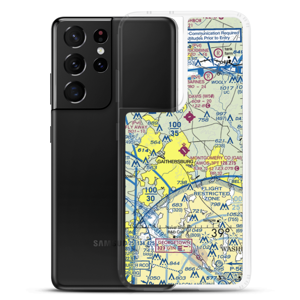 Montgomery County Airpark (GAI) VFR Sectional Samsung Case Samsung Galaxy S21 Ultra model shown