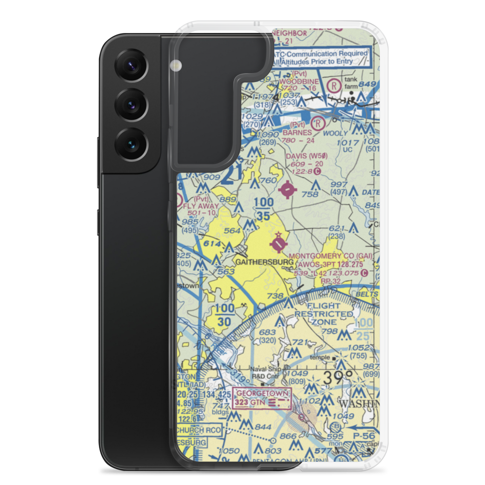 Montgomery County Airpark (GAI) VFR Sectional Samsung Case Samsung Galaxy S22 Plus model shown
