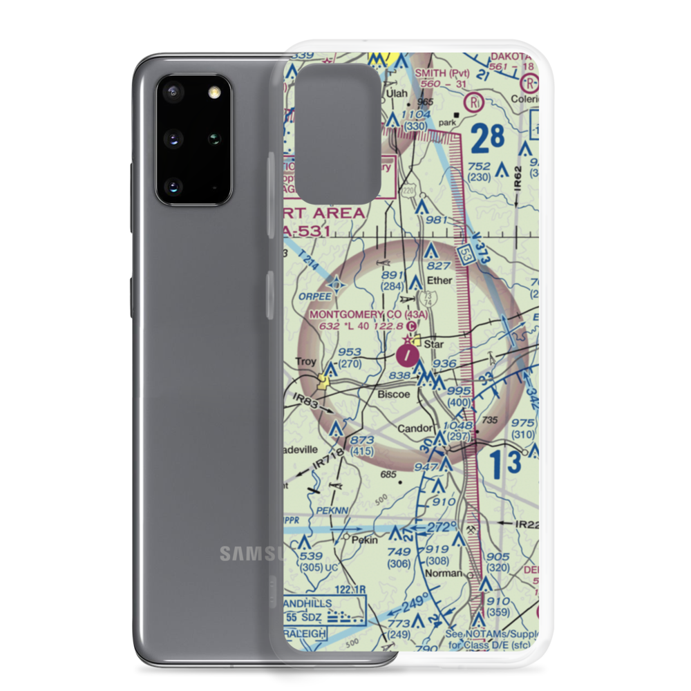 Montgomery County Airport (43A) VFR Sectional Samsung Case Samsung Galaxy S20 Plus model shown