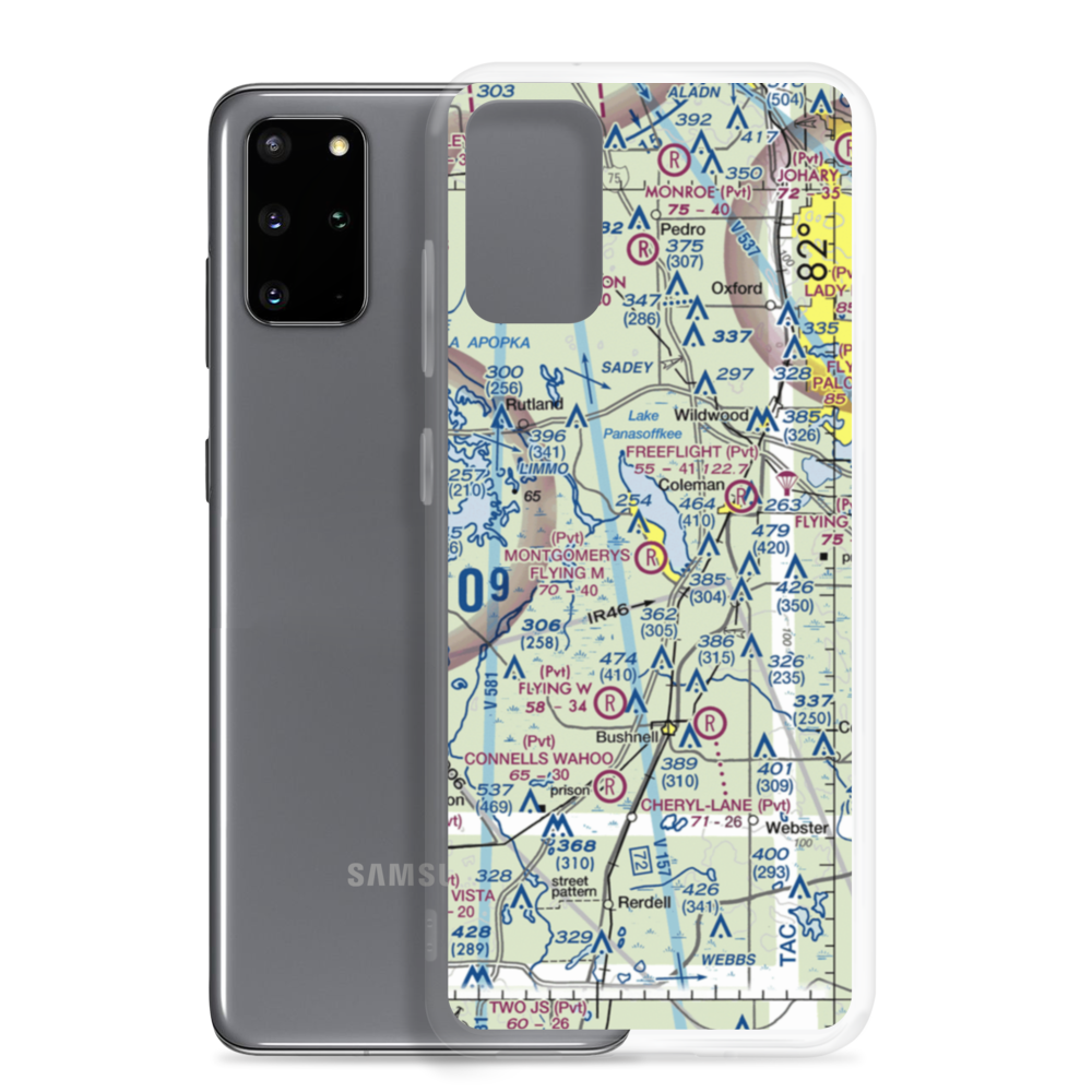 Montgomery's Flying M Ranch Airport (FD49) VFR Sectional Samsung Case Samsung Galaxy S20 Plus model shown