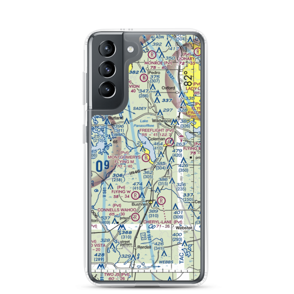 Montgomery's Flying M Ranch Airport (FD49) VFR Sectional Samsung Case Samsung Galaxy S21 model shown