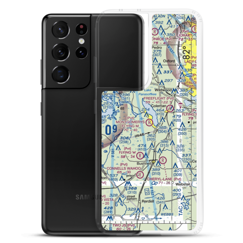 Montgomery's Flying M Ranch Airport (FD49) VFR Sectional Samsung Case Samsung Galaxy S21 Ultra model shown