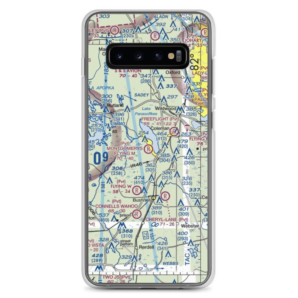 Montgomery's Flying M Ranch Airport (FD49) VFR Sectional Samsung Case Samsung Galaxy S10+ model shown