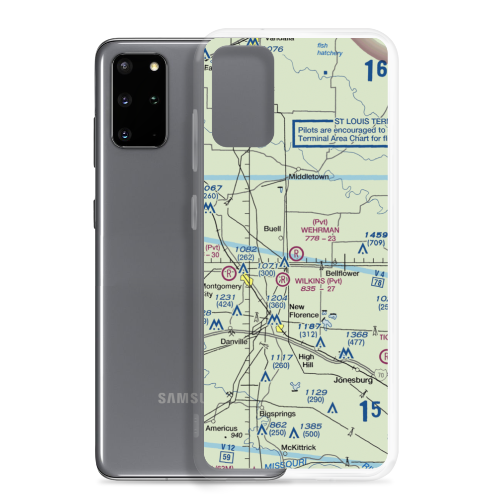 Montgomery-Wehrman Airport (4MO) VFR Sectional Samsung Case Samsung Galaxy S20 Plus model shown