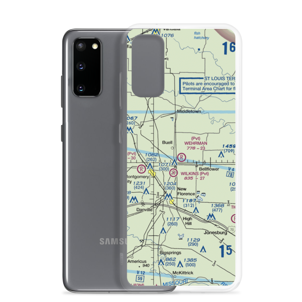 Montgomery-Wehrman Airport (4MO) VFR Sectional Samsung Case Samsung Galaxy S20 model shown