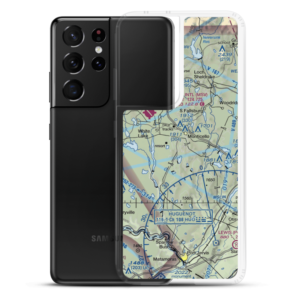 Monticello Airport (N37) VFR Sectional Samsung Case Samsung Galaxy S21 Ultra model shown