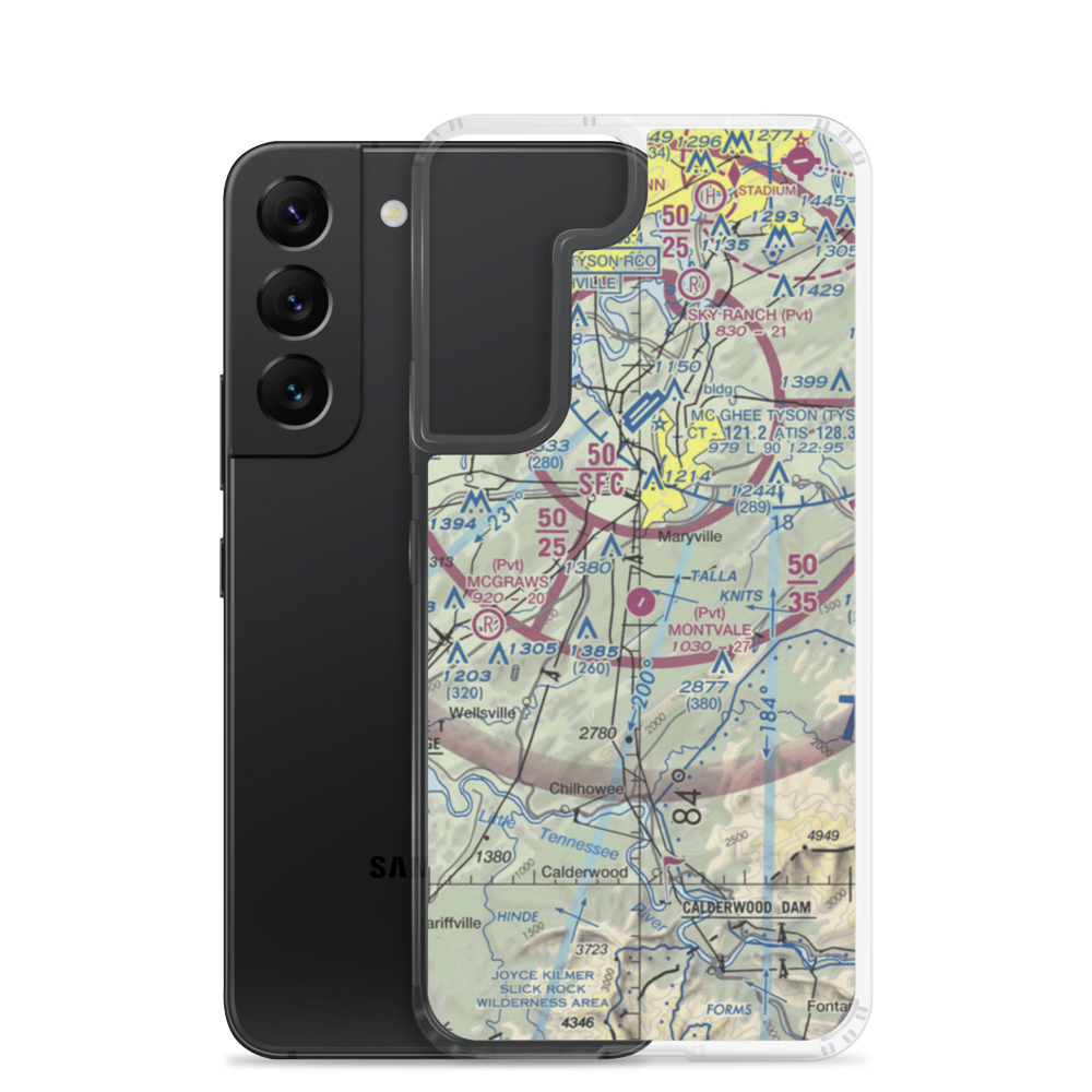 Montvale Airpark (TN87) VFR Sectional Samsung Case Samsung Galaxy S22 model shown