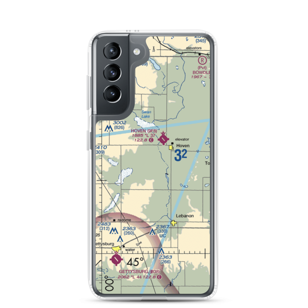 Monty Harer Airstrip (SD79) VFR Sectional Samsung Case Samsung Galaxy S21 model shown