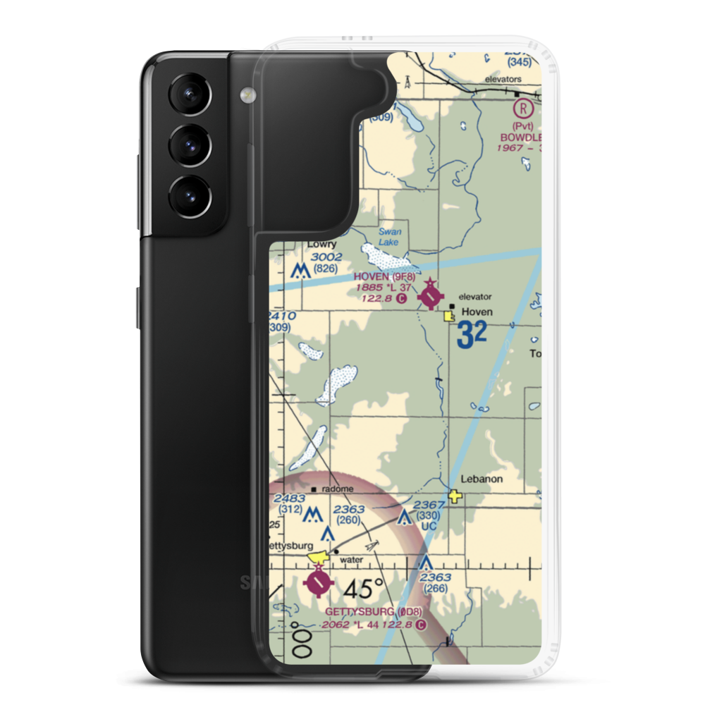 Monty Harer Airstrip (SD79) VFR Sectional Samsung Case Samsung Galaxy S21 Plus model shown