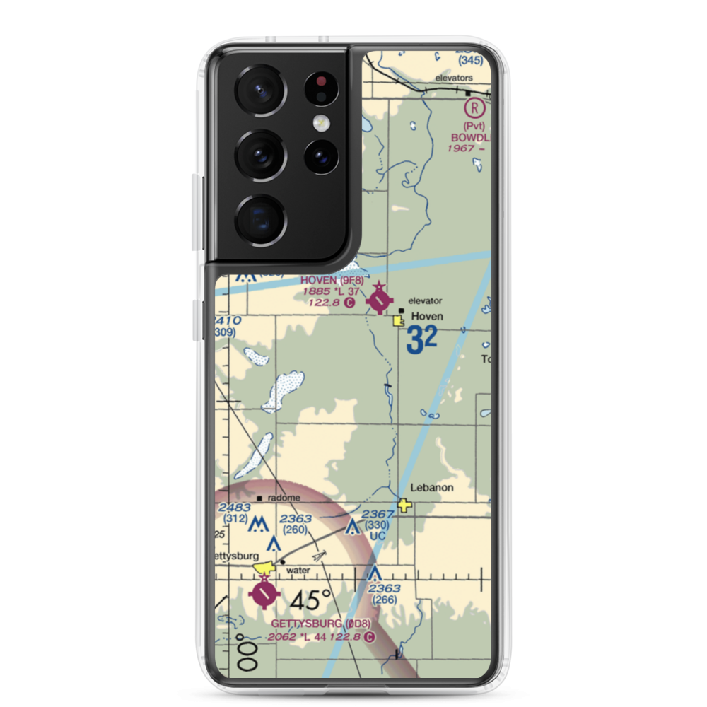 Monty Harer Airstrip (SD79) VFR Sectional Samsung Case Samsung Galaxy S21 Ultra model shown
