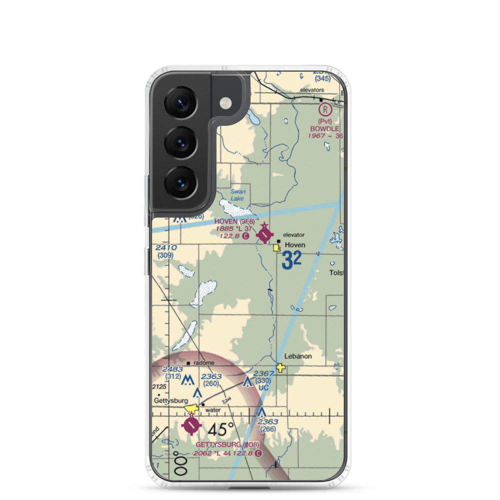 Monty Harer Airstrip (SD79) VFR Sectional Samsung Case Samsung Galaxy S22 model shown