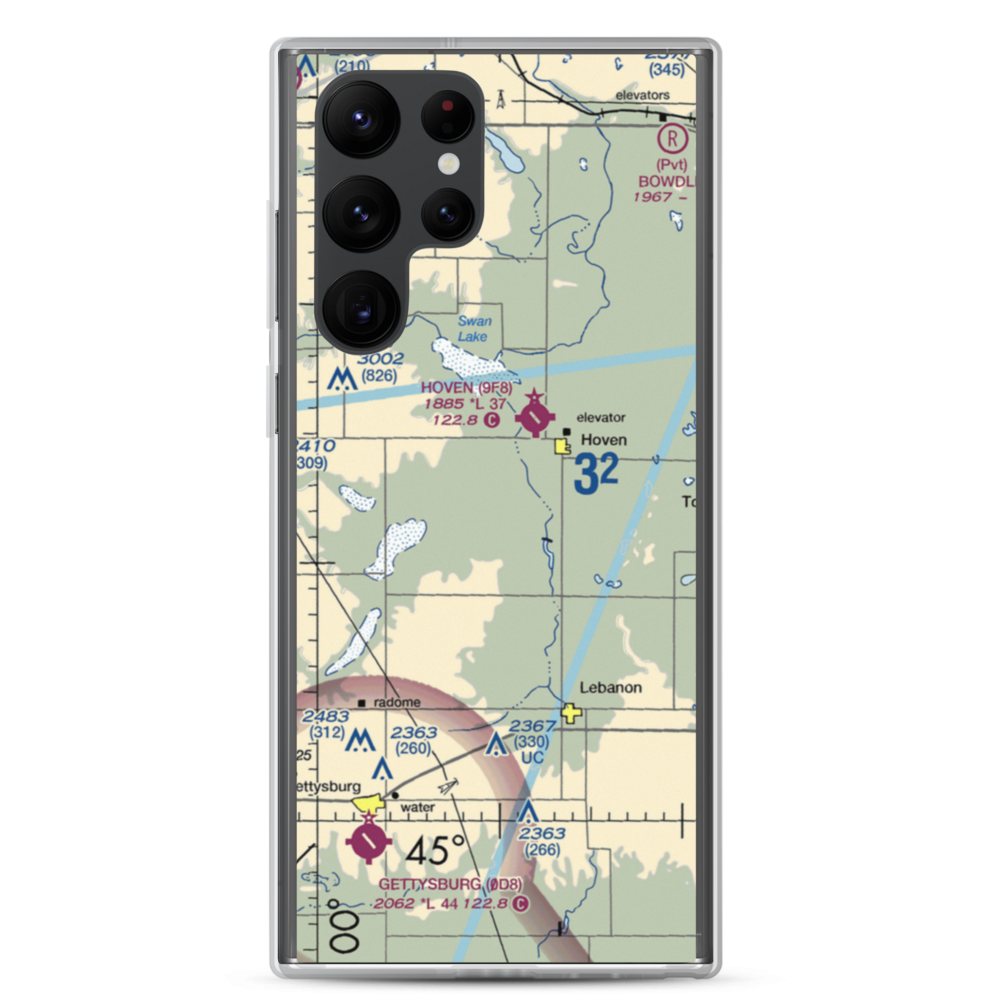 Monty Harer Airstrip (SD79) VFR Sectional Samsung Case Samsung Galaxy S22 Ultra model shown