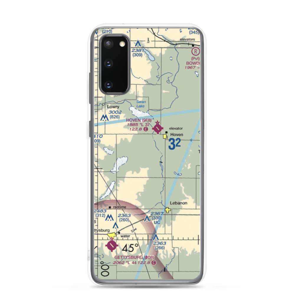 Monty Harer Airstrip (SD79) VFR Sectional Samsung Case Samsung Galaxy S20 model shown