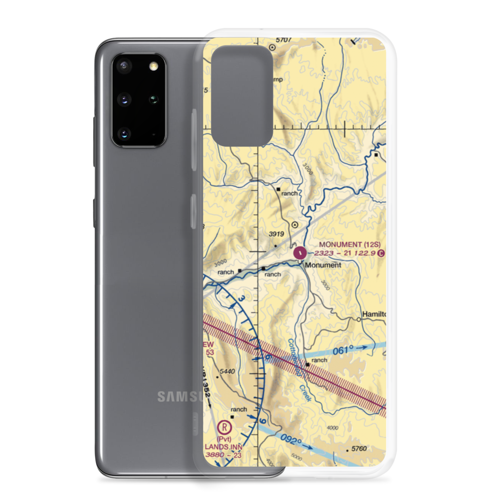 Monument Municipal Airport (12S) VFR Sectional Samsung Case Samsung Galaxy S20 Plus model shown
