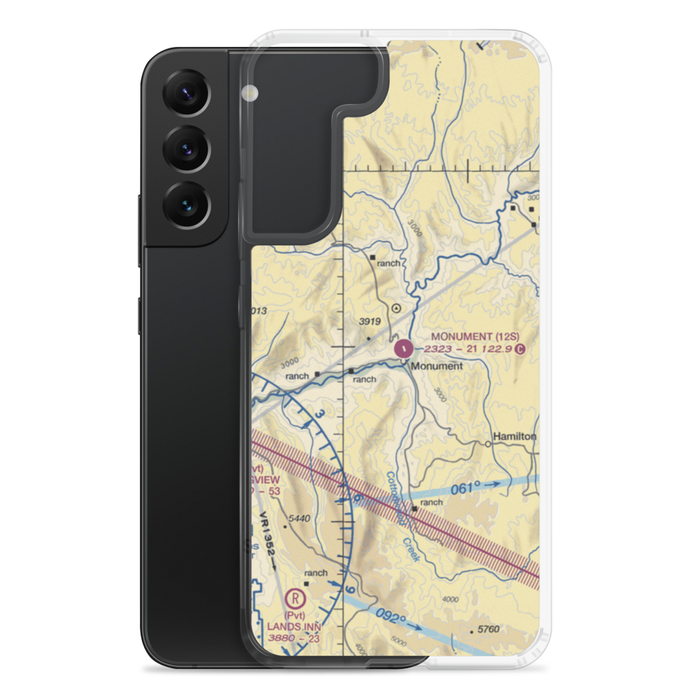 Monument Municipal Airport (12S) VFR Sectional Samsung Case Samsung Galaxy S22 Plus model shown