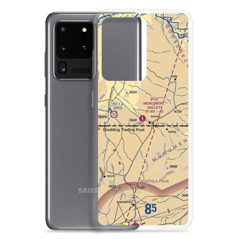 Monument Valley Airport (GMV) VFR Sectional Samsung Case Samsung Galaxy S20 Ultra model shown