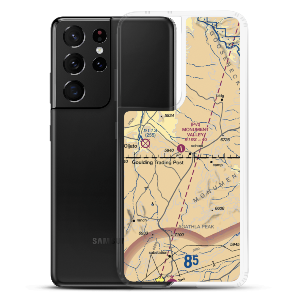 Monument Valley Airport (UT25) VFR Sectional Samsung Case Samsung Galaxy S21 Ultra model shown