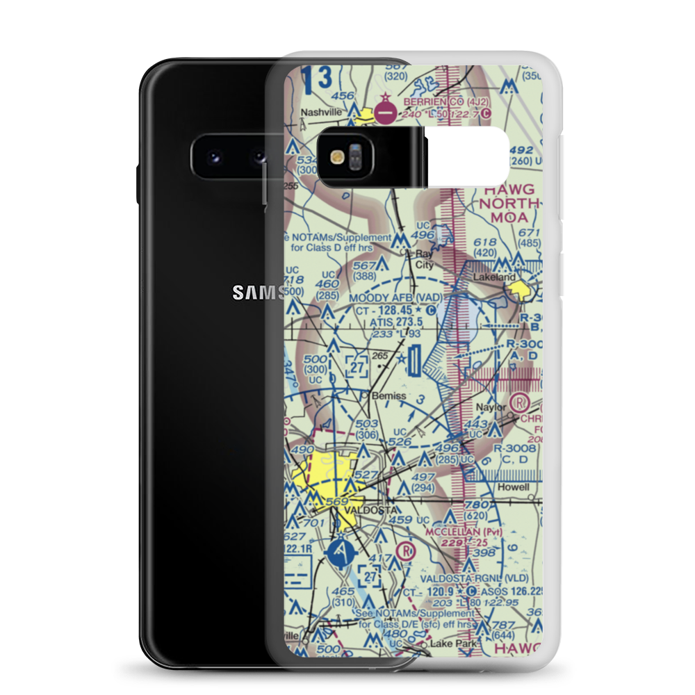 Moody Air Force Base (VAD) VFR Sectional Samsung Case Samsung Galaxy S10 model shown