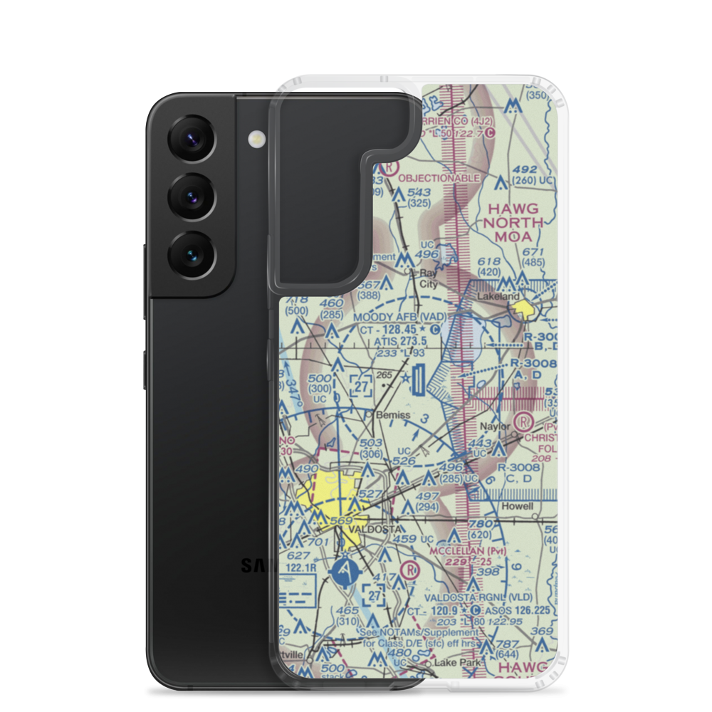 Moody Air Force Base (VAD) VFR Sectional Samsung Case Samsung Galaxy S22 model shown