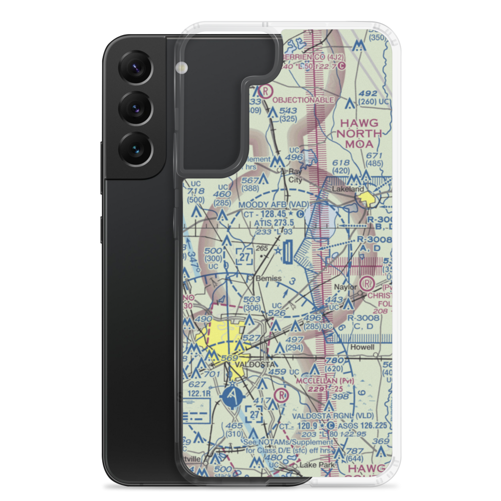 Moody Air Force Base (VAD) VFR Sectional Samsung Case Samsung Galaxy S22 Plus model shown