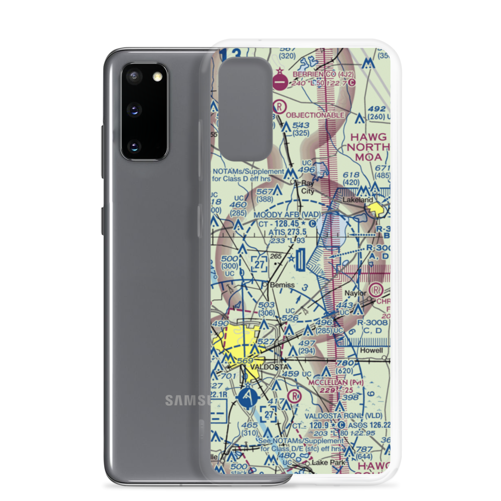 Moody Air Force Base (VAD) VFR Sectional Samsung Case Samsung Galaxy S20 model shown